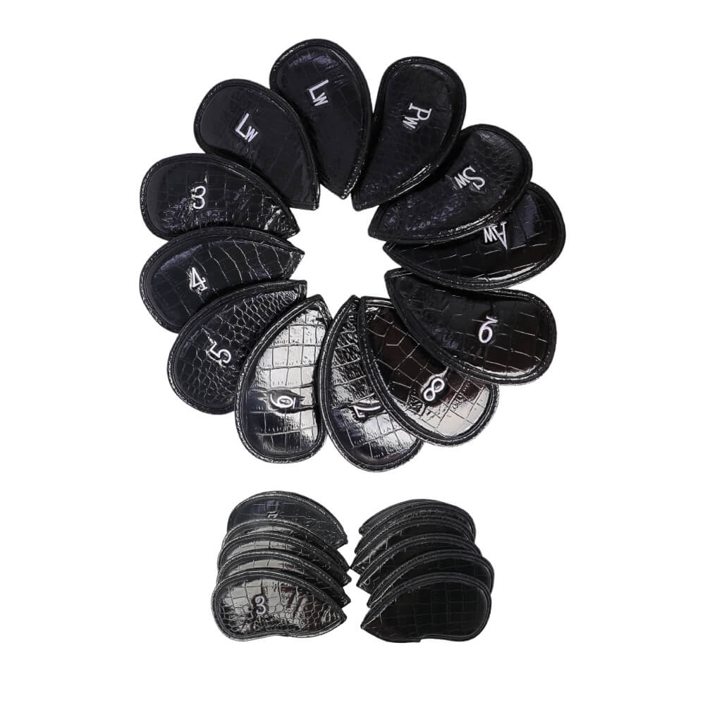 GoPlayer 高爾夫PU數字鐵桿套組(鰐魚皮黑)