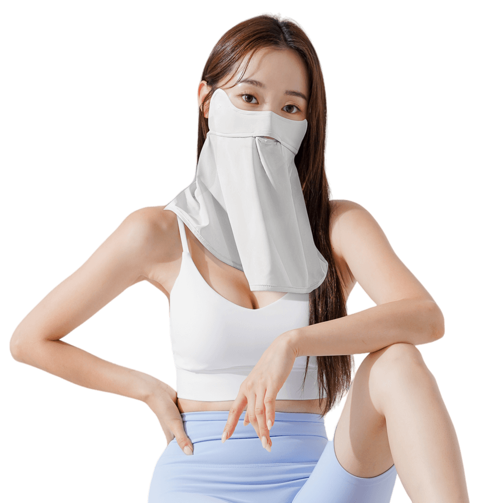 GoPlayer Women's Cool Sunscreen Mask (Light Gray)