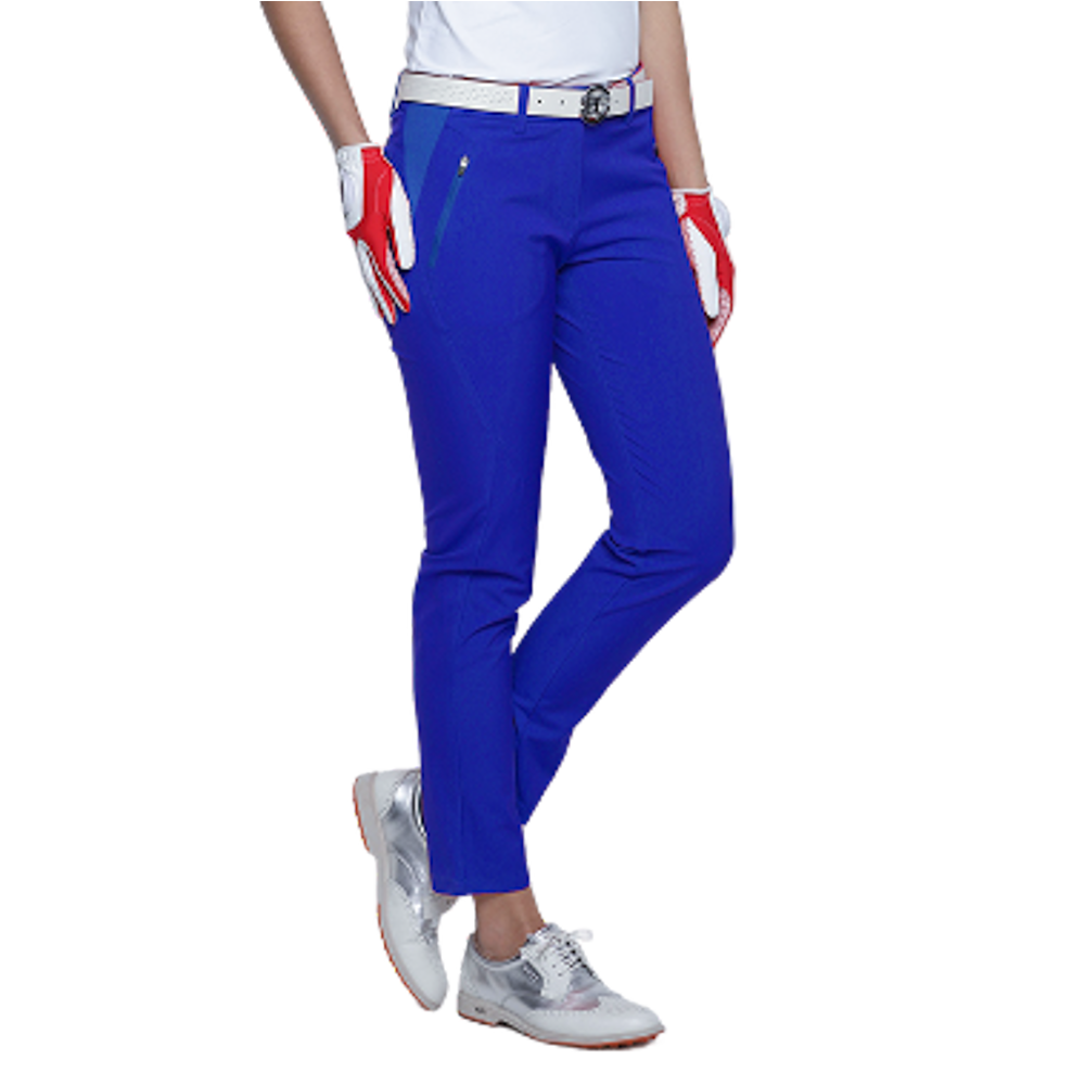 GoPlayer Women's Elastic Waist Quick-Drying Golf Pants (Colorful Blue)