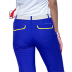 GoPlayer レディース ウエストゴム 速乾性 ゴルフ パンツ (カラフル ブルー)