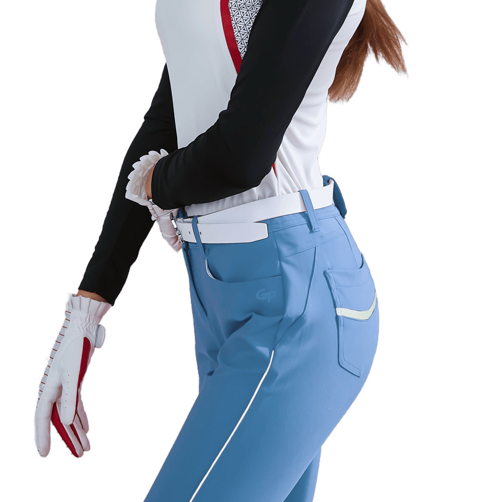 GoPlayer レディース ストレッチ ゴルフ パンツ レッド