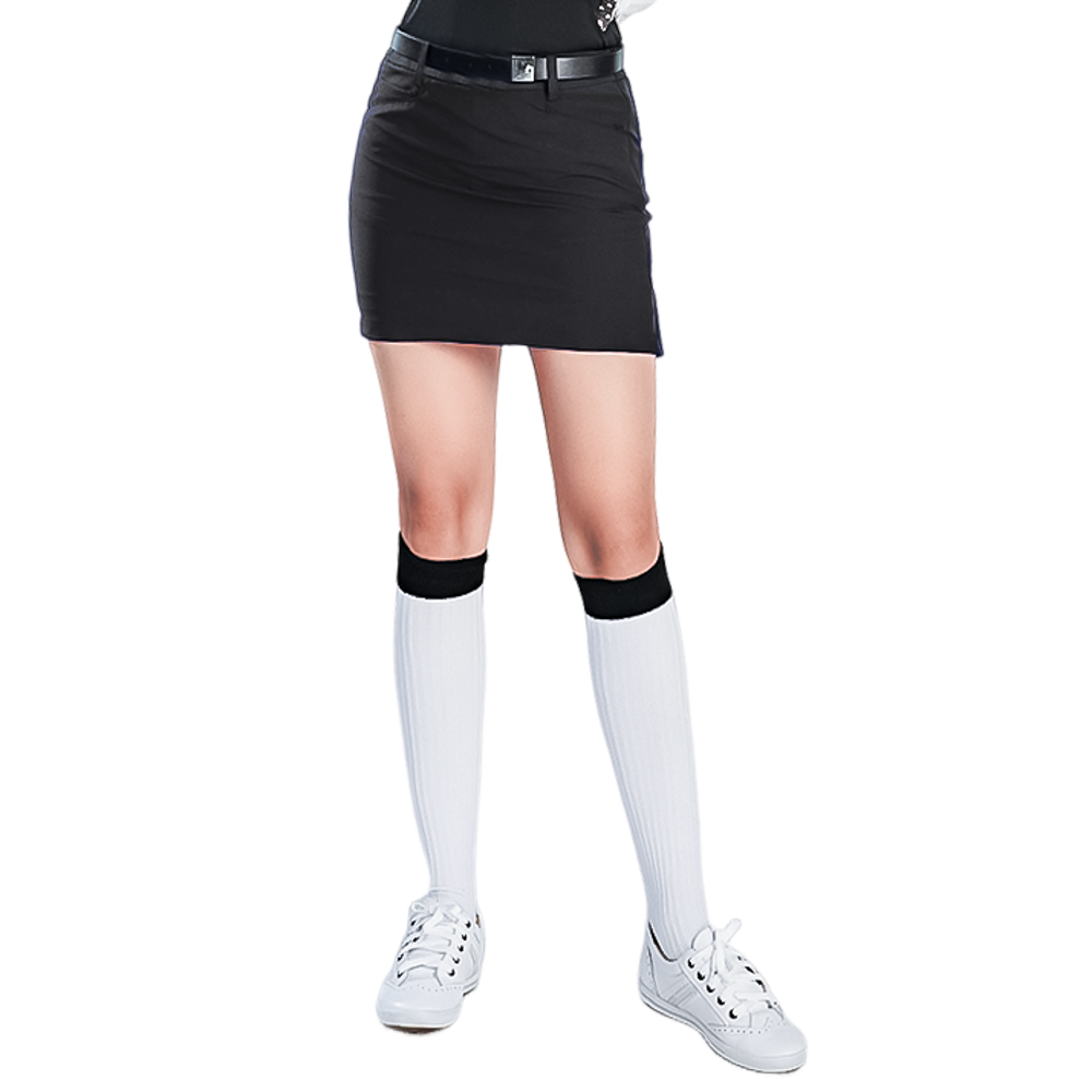 GoPlayer Women's Elastic Waist Golf Skirt (Black)