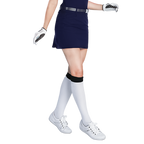 GoPlayer Women's Elastic Waist Golf Skirt (Navy Blue)