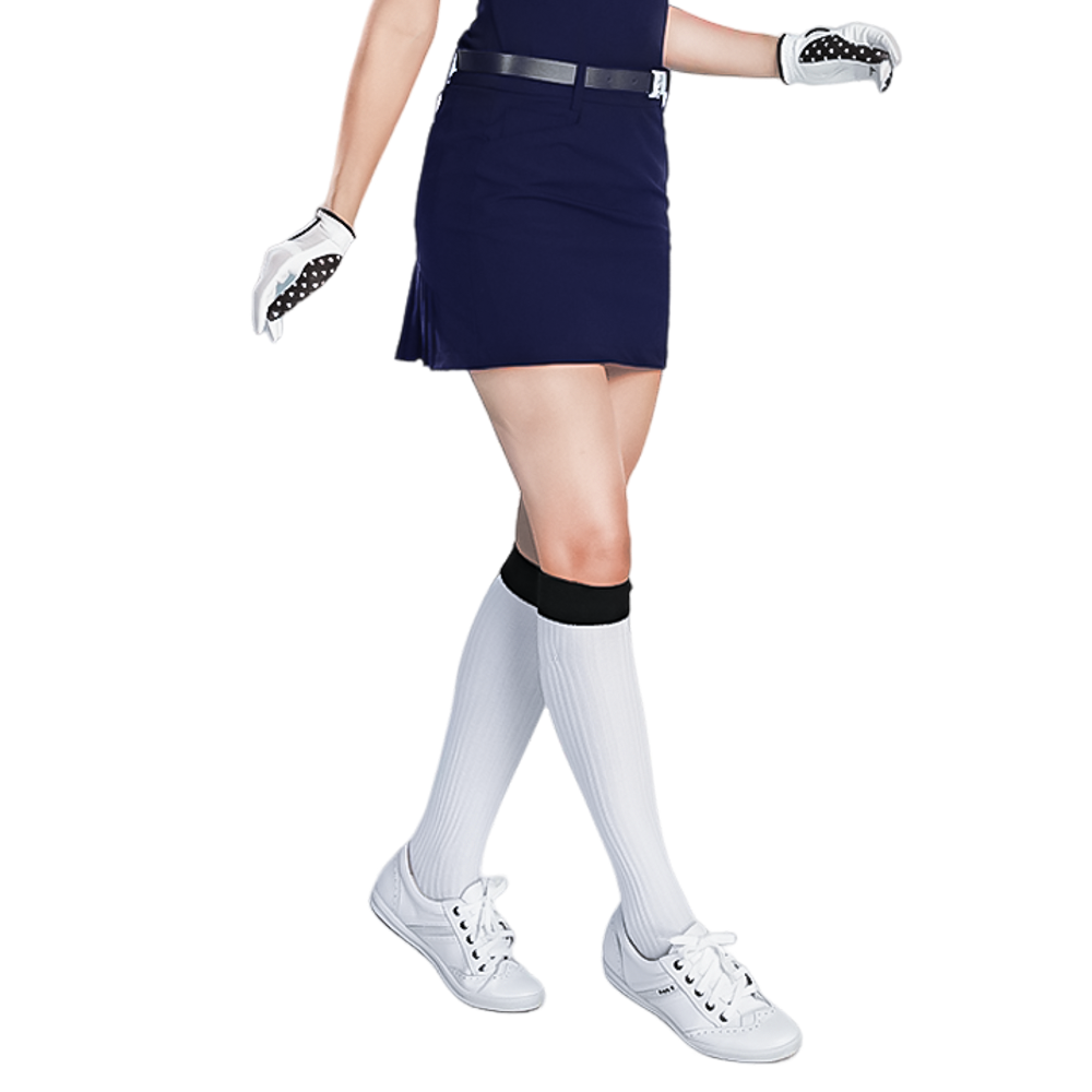 GoPlayer Women's Elastic Waist Golf Skirt (Navy Blue)