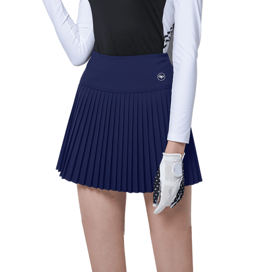 GoPlayer Women's Elastic Golf Pants Skirt (Dark Blue)