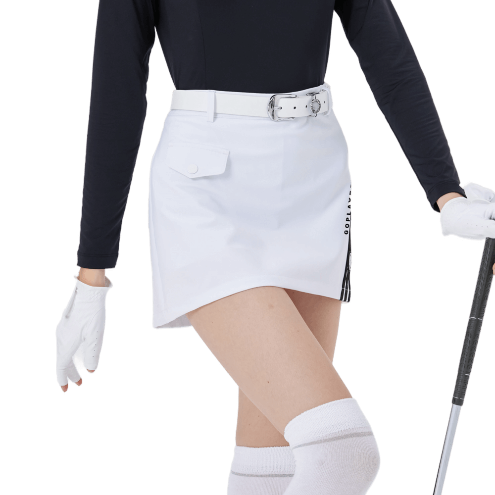 GoPlayer Women's Golf A-Line Skirt (White)