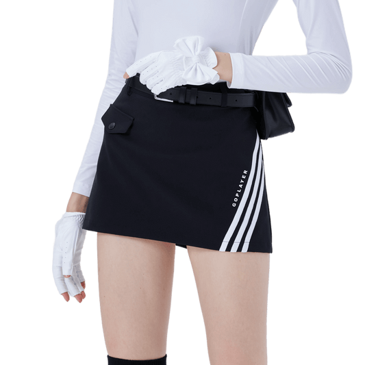 GoPlayer Women's Golf A-Line Skirt (Black)
