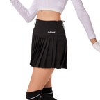 GoPlayer女高爾夫彈性腰百褶裙(黑)
