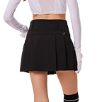 GoPlayer女高爾夫彈性腰百褶裙(黑)
