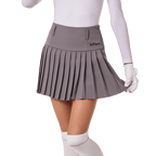 GoPlayer Women's Golf Elastic Waist Pleated Skirt (Gray)