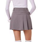 GoPlayer Women's Golf Elastic Waist Pleated Skirt (Gray)