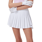 GoPlayer Ladies' Elastic High-Waisted Pleated Skirt (White)