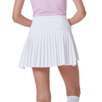 GoPlayer Ladies' Elastic High-Waisted Pleated Skirt (White)