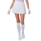 GoPlayer Ladies' Elastic High-Waisted Pleated Skirt (White)