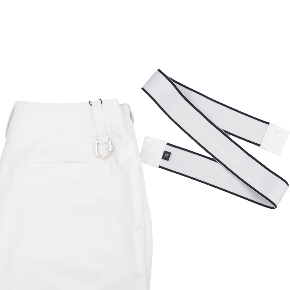 GoPlayer Women's Golf Belt Hip Skirt (White)