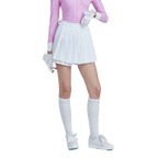 GoPlayer Women's Golf Fake Two-Piece Pleated Pants Skirt (White)