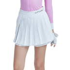 GoPlayer Women's Golf Fake Two-Piece Pleated Pants Skirt (White)