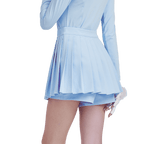 GoPlayer Women's Golf Fake Two-piece Pleated Pants Skirt (Light Blue)