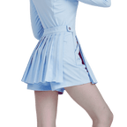 GoPlayer Women's Golf Fake Two-piece Pleated Pants Skirt (Light Blue)
