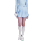 GoPlayer Women's Golf Fake Two-piece Pleated Pants Skirt (Light Blue)