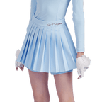 GoPlayer Women's Golf Fake Two-piece Pleated Pants Skirt (Light Blue)