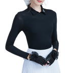 GoPlayer Women's Golf Long Sleeve Sun Protection Sleeve Suit (Black)