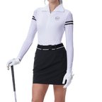 GoPlayer Women's Golf Big Lapel Ice Silk Sleeve Suit (White)