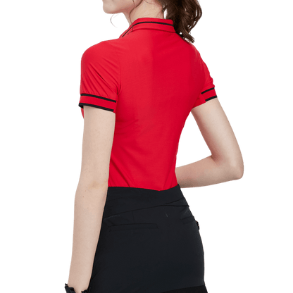 GoPlayer Women's Golf Ultra-Stretch Short-Sleeve Top (Red)