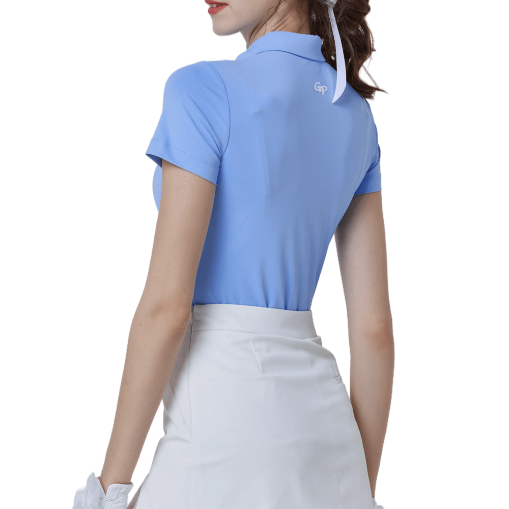 GoPlayer Women's Elastic Breathable Short Sleeve Top (Light Blue)