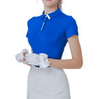 GoPlayer レディース伸縮性通気性半袖トップ (ロイヤルブルー)