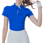 GoPlayer レディース伸縮性通気性半袖トップ (ロイヤルブルー)