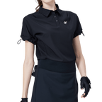 GoPlayer Women's Loose Fit Short Sleeve Top (Black)