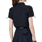 GoPlayer Women's Loose Fit Short Sleeve Top (Black)