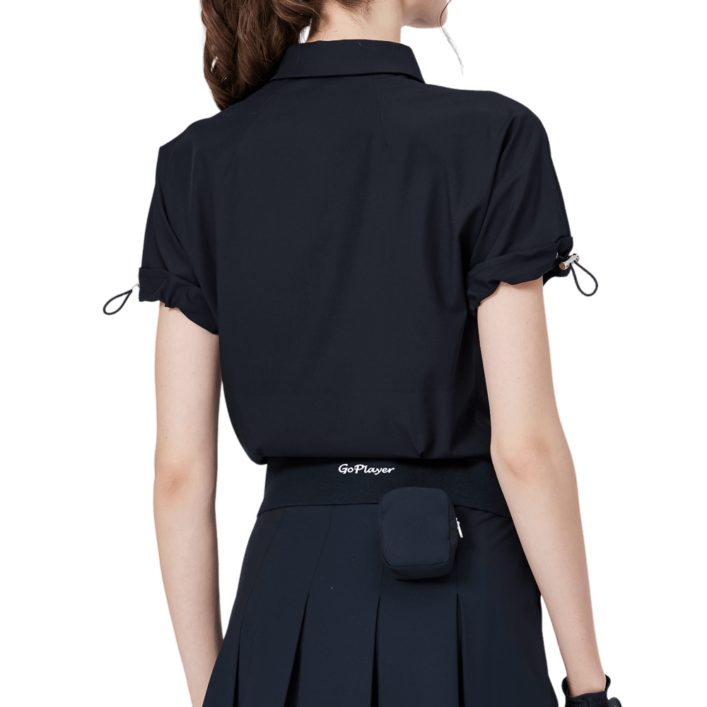 GoPlayer女寬鬆版短袖上衣(黑)