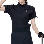 GoPlayer Women's Loose Fit Short Sleeve Top (Black)