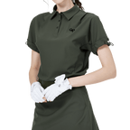 GoPlayer Women's Loose-fit Short-sleeved Top (Military Green)