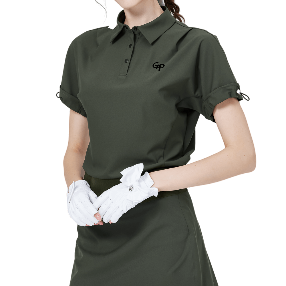 GoPlayer女寬鬆版短袖上衣(軍綠)