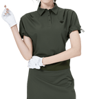 GoPlayer Women's Loose-fit Short-sleeved Top (Military Green)