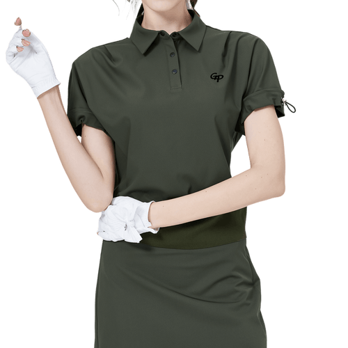 GoPlayer女寬鬆版短袖上衣(軍綠)