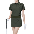 GoPlayer Women's Loose-fit Short-sleeved Top (Military Green)