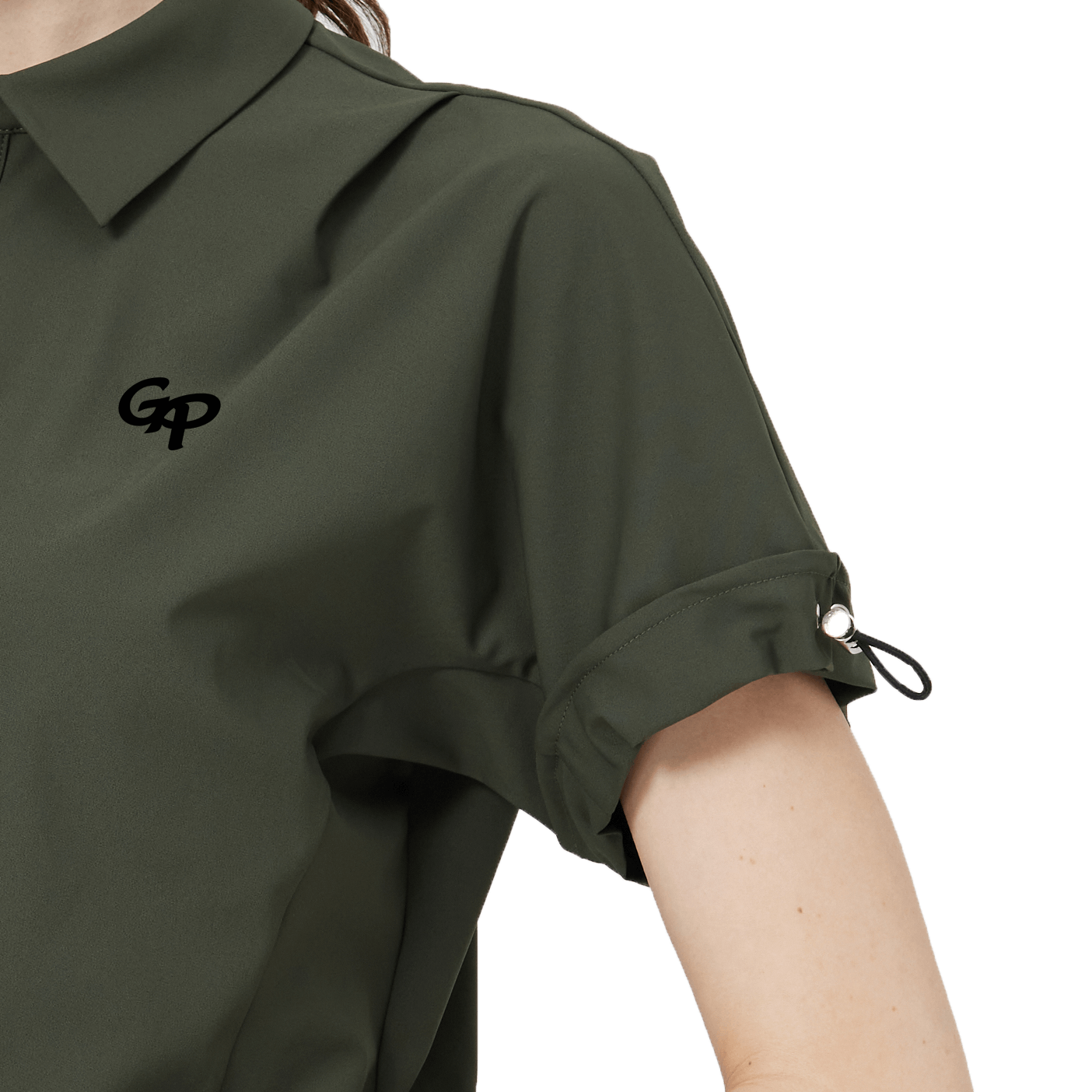 GoPlayer Women's Loose-fit Short-sleeved Top (Military Green)