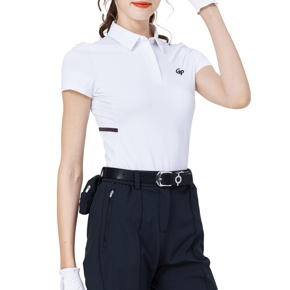 GoPlayer Women's Cool and Breathable Short-Sleeve T-Shirt (White)