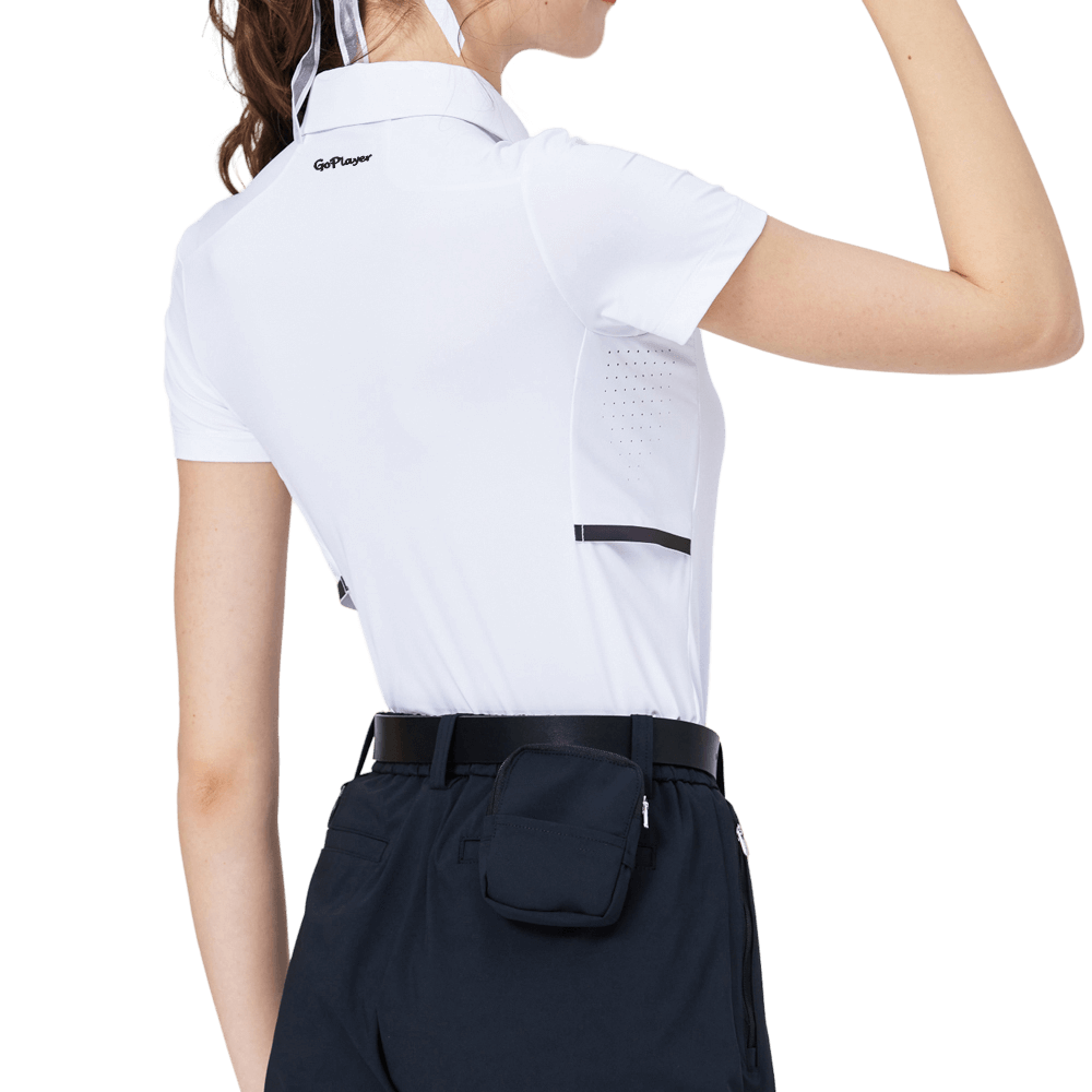 GoPlayer Women's Cool and Breathable Short-Sleeve T-Shirt (White)