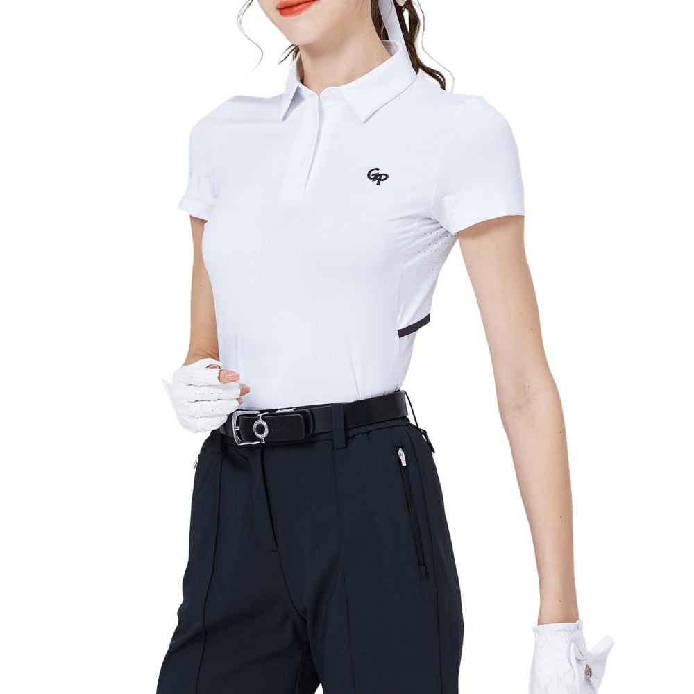 GoPlayer Women's Cool and Breathable Short-Sleeve T-Shirt (White)