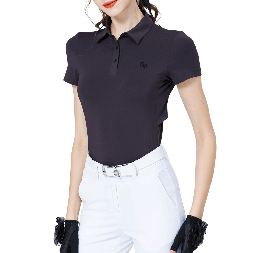 GoPlayer Women's Cool and Breathable Short-Sleeve T-Shirt (Dark Brown)