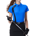 GoPlayer レディース ゴルフ カラーブロック 半袖Tシャツ (ブルー)