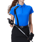 GoPlayer Women's Golf Color Block Short-Sleeve T-Shirt (Blue)