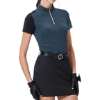GoPlayer女立領高爾夫短袖(墨綠)