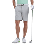 GoPlayer Men's Perforated Breathable Golf Shorts (Light Gray)