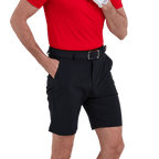 GoPlayer Men's Perforated Breathable Golf Shorts (Black)